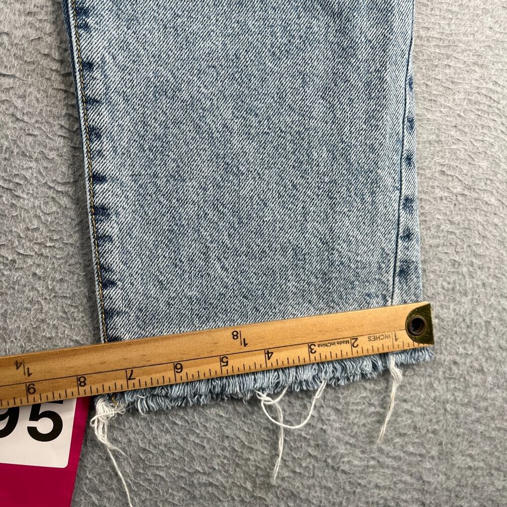 Pac Sun High Rise Button Fly Denim Jeans Womens Size 27 Light Wash Distressed - Picture 3 of 13